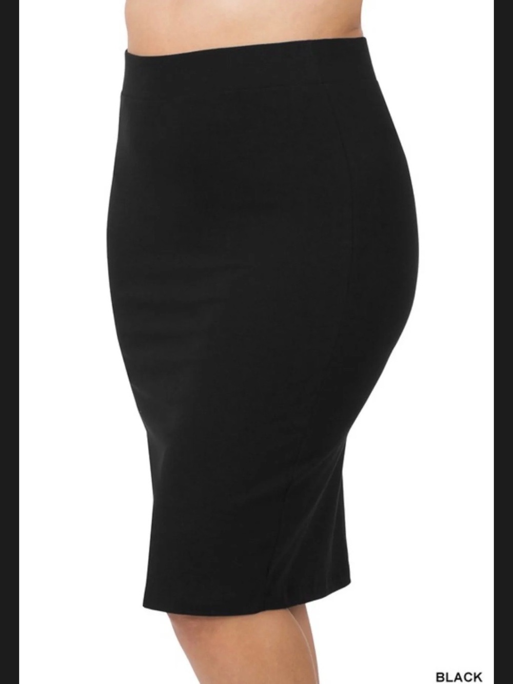 Zenana Outfitters Black High-Waist Pencil Skirt